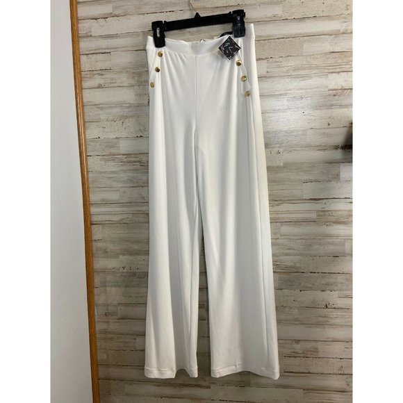Nasty Gal Pants - Nasty Gal Women's White Pants w/ Gold Buttons size Small